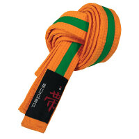 Budo-Gürtel zweifarbig orange / grün