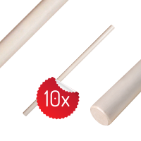 10x Escrima stick white wax wood