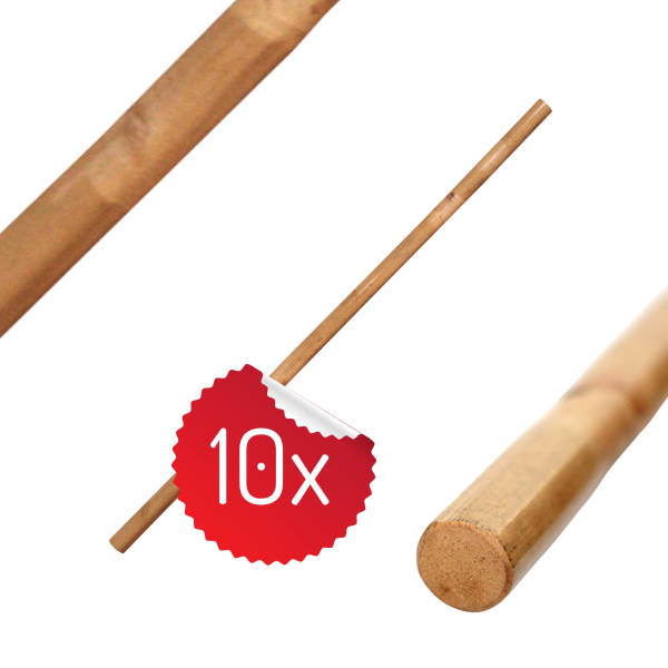10x Slim escrima stick rattan unpeeled