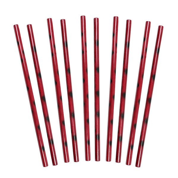 10x Escrima stick rattan red/black