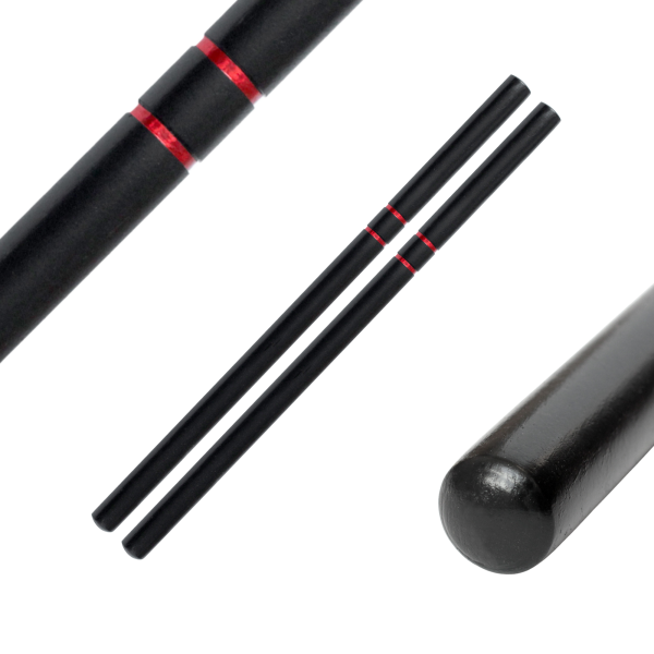 2x Black escrima stick / baton red oak
